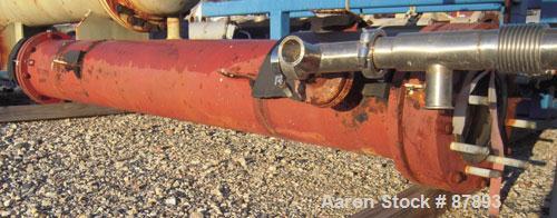 Used Astro Metallurgical Shell And Tube Heat Exchanger, Approximately 150 Square Feet, Horizontal. Carbon steel shell rated 75 psi at 250 deg F, (96) 3/4" diameter x 8' long zirconium tubes rated F.V...