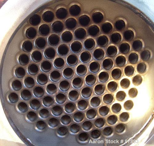 Used Astro Metallurgical Shell And Tube Heat Exchanger, Approximately 150 Square Feet, Horizontal. Carbon steel shell rated 75 psi at 250 deg F, (96) 3/4" diameter x 8' long zirconium tubes rated F.V...
