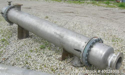 Used- Atlas Shell And Tube Heat Exchanger, 276 square feet, horizontal. Type BEM16-108. 316L stainless steel shell rated 100...