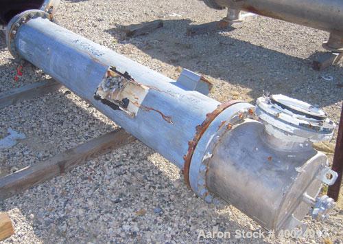 Used Atlas Shell And Tube Heat Exchanger, approximately 234 square feet, vertical. Carbon steel shell rated 100 psi at 300 deg.f., (163) 3/4" diameter x 7'6" long hastelloy C-22 tubes rated F.V. and ...