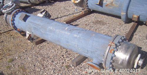 Used Atlas Shell And Tube Heat Exchanger, approximately 234 square feet, vertical. Carbon steel shell rated 100 psi at 300 deg.f., (163) 3/4" diameter x 7'6" long hastelloy C-22 tubes rated F.V. and ...