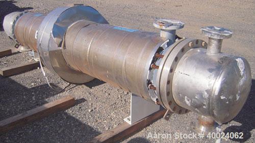 Used Atlas Single Pass Shell and Tube Heat Exchanger, 399 square feet, horizontal, type BEM18-120. Carbon steel shell rated 100 psi at 300 deg F, carbon steel baffles and expansion ring. (208) 3/4'' ...