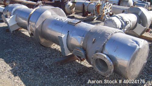 Used Atlas Single Pass Shell and Tube Heat Exchanger, 399 square feet, horizontal. Type BEM18-120. Carbon steel shell rated 100 psi at 300 deg F, carbon steel baffles and expansion ring. (208) 3/4" d...