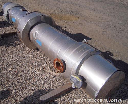 Used Atlas Single Pass Shell and Tube Heat Exchanger, 399 square feet, horizontal. Type BEM18-120. Carbon steel shell rated 100 psi at 300 deg F, carbon steel baffles and expansion ring. (208) 3/4" d...