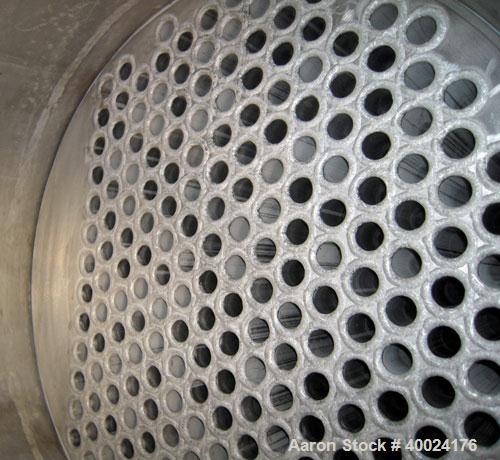 Used Atlas Single Pass Shell and Tube Heat Exchanger, 399 square feet, horizontal. Type BEM18-120. Carbon steel shell rated 100 psi at 300 deg F, carbon steel baffles and expansion ring. (208) 3/4" d...