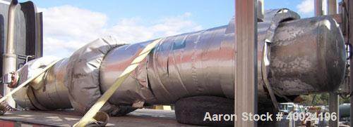 Used Atlas Single Pass Shell and Tube Heat Exchanger, 791 square feet, horizontal, type BEM21-120. Carbon steel shell rated FV and 100 psi at 320 deg F. (412) 3/4" diameter x 10' long Hastelloy C276 ...