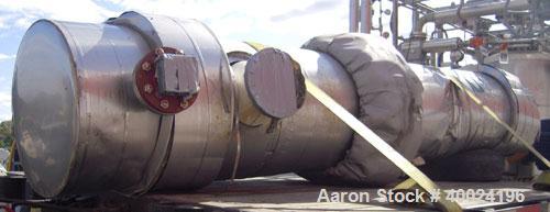 Used Atlas Single Pass Shell and Tube Heat Exchanger, 791 square feet, horizontal, type BEM21-120. Carbon steel shell rated FV and 100 psi at 320 deg F. (412) 3/4" diameter x 10' long Hastelloy C276 ...