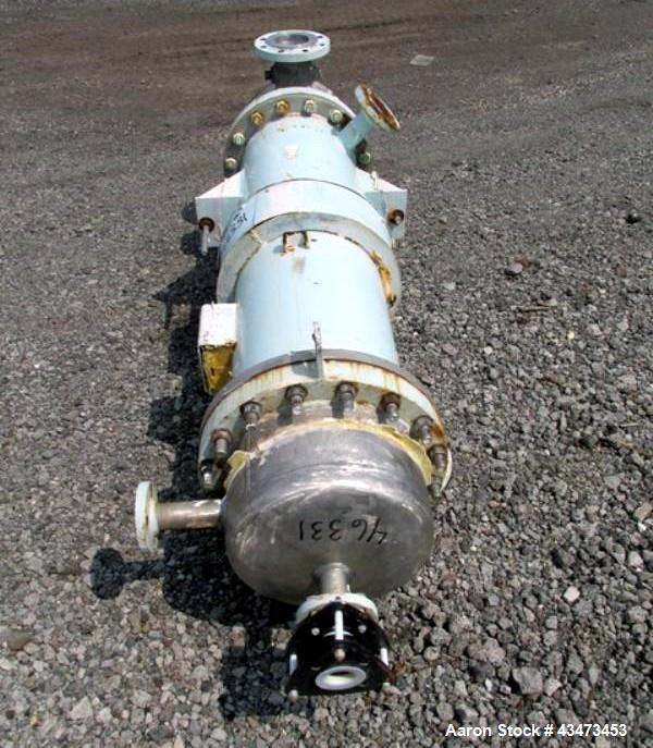 Used Atlas Shell & Tube Heat Exchanger, 110 Square Feet. Hastelloy C276 tubes tube sheets and bonnets with (141) .75" diameter x 48" long tubes rated 100 psi and full vacuum at 450 f, carbon steel sh...