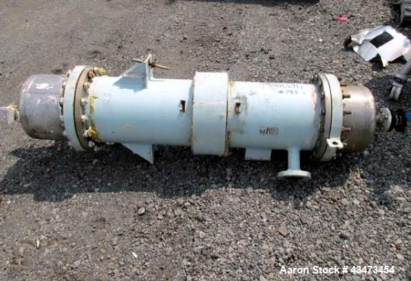 Used Atlas Shell & Tube Heat Exchanger, 110 Square Feet. Hastelloy C276 tubes tube sheets and bonnets with (141) .75" diameter x 48" long tubes rated 100 psi and full vacuum at 450 f, carbon steel sh...
