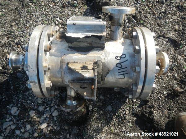 Used Atlas heat exchanger, 13 sq ft hastelloy C276 tubes, tube sheets and bonnets with (55) .75" diameter x 15" long tubes rated, rated 100 psi and full vacuum at 350 F, 304L stainless steel shell ra...