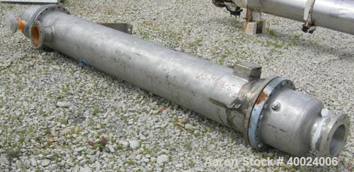 Used Atlas Shell And Tube Heat Exchanger, 276 square feet, horizontal. Type BEM16-108. 316L stainless steel shell rated 100 psi at 300 deg.f.. (160) 3/4" diameter x 108" long hastelloy C-22 tubes rat...
