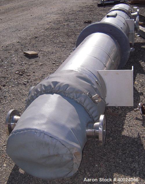 Used Atlas Single Pass Shell and Tube Heat Exchanger, 399 square feet, horizontal, type BEM18-120. Carbon steel shell rated 100 psi at 300 deg F, carbon steel baffles and expansion ring. (208) 3/4" d...