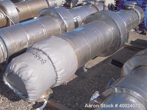 Used Atlas Single Pass Shell and Tube Heat Exchanger, 399 square feet, horizontal, type BEM18-120. Carbon steel shell rated 100 psi at 300 deg F, carbon steel baffles and expansion ring. (208) 3/4" d...