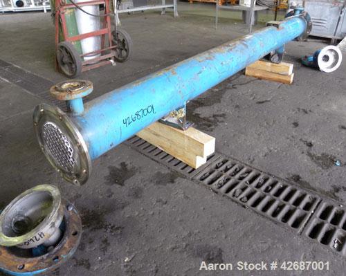 Used CMS Heat Transfer Division Single Pass Shell & Tube Heat Exchanger, 107 Square Feet, Type BEM, Horizontal. Carbon steel shell rated 150 psi at -20 to 350 deg.F. (55) 3/4'' Diameter x 10’ long Ha...