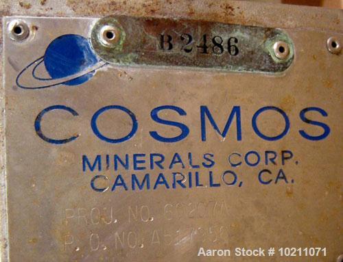 Used Cosmos Minerals Condenser, 43 Square Feet. 304 L stainless steel shell side. Tubes are Tantalum. Shell MAWP 150/FV @ 350 deg F, shell MDMT -20 deg F @ 150 psig, tube MAWP 150/FV @ 350 deg F, tub...