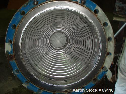 Used Cosmos Shell And Tube Heat Exchanger, 215 Square Feet, Type BEM 20-1-60, Vertical. Carbon steel shell rated 150 psi/FV at 400 deg F, tantalum tubes rated 150 psi/FV at 400 deg F.