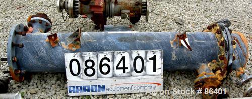 Used Cosmos Single Pass Shell And Tube Heat Exchanger, 123 square feet, vertical. Carbon steel shell rated 150 psi/FV at 400 deg F, (106) 3/4" diameter x 6' long tantalum tubes rated 150 psi at 400 d...