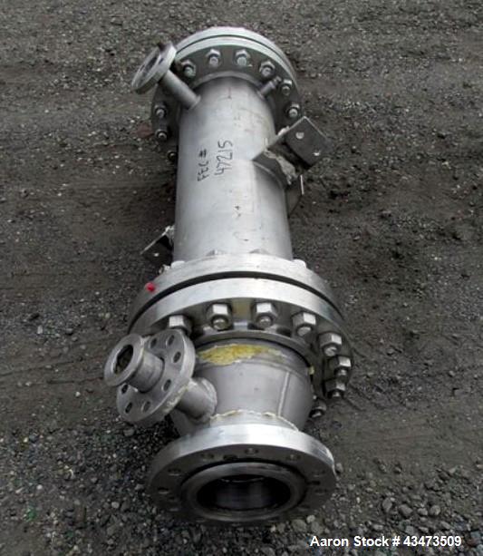Used Cosmos Shell & Tube Heat Exchanger, 45 Square Feet. Hastelloy C22 tubes and bonnets. (76) 0.75" diameter x 32" long tubes rated 400 psi & Full Vacuum at 500 degrees F. 304 Stainless steel shell ...