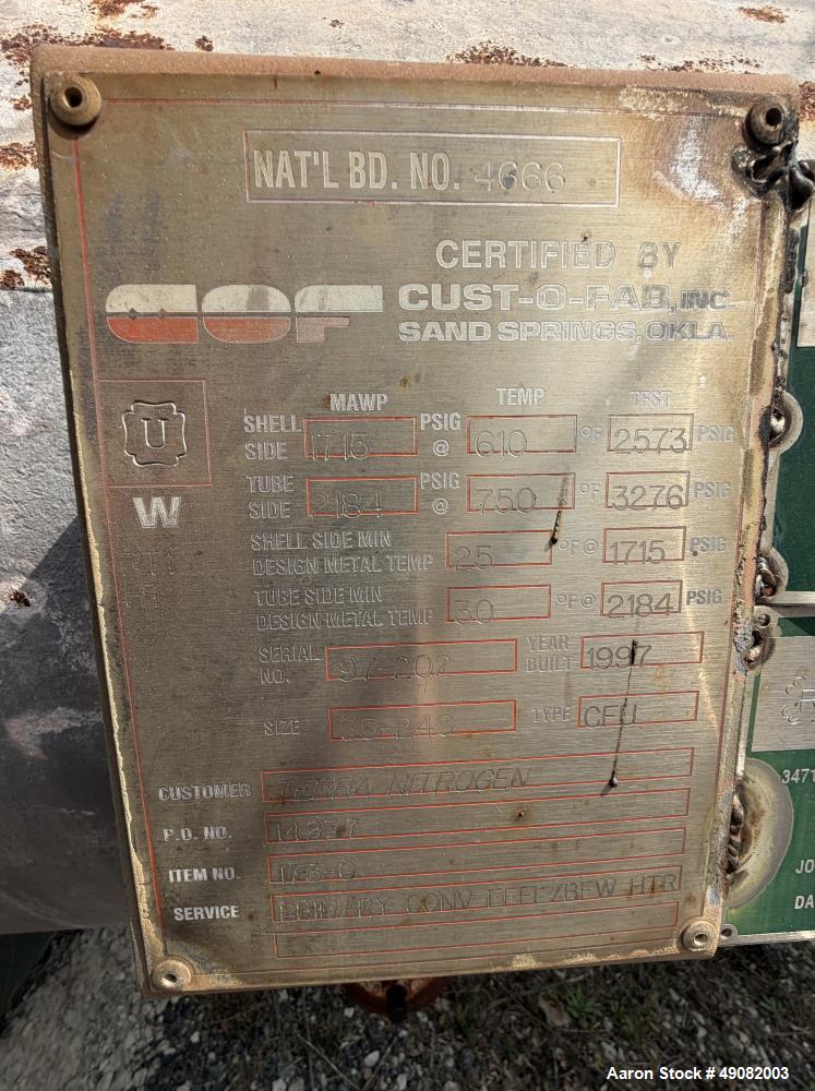 Cust-O-Fab U Tube 3150 sq ft Shell & Tube Heat Exchanger