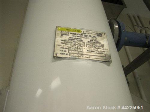 Used Doyle & Roth Vertical Heat Exchanger, 33 Square Feet, Model VT861-3VE. (85) 3/4" Diameter x 24" long Hastelloy C276 tubes rated 150 psi and full vacuum at 347 degrees F, 316L stainless steel she...