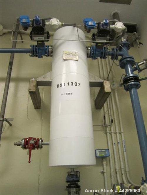 Used Doyle & Roth Vertical Heat Exchanger, 20 Square Feet, Model VT861-3VE. (34) 3/4" Diameter x 36" long Hastelloy C276 tubes rated 150 psi and full vacuum at 347 degrees F, 316L stainless steel she...