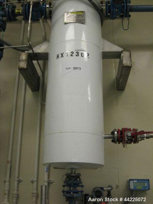Used Doyle & Roth Vertical Heat Exchanger, 20 Square Feet, Model VT861-3VE. (34) 3/4" Diameter x 36" long Hastelloy C276 tubes rated 150 psi and full vacuum at 347 degrees F, 316L stainless steel she...