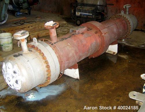 Used Doyle and Roth Shell and Tube Heat Exchanger, 420 Square Feet, Horizontal. Carbon steel shell rated FV/150 psi at 350 deg F, and –20 deg F at FV/150 psi. (268) 3/4" diameter x 8' long 316L stain...