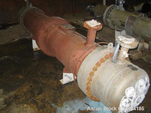 Used Doyle and Roth Shell and Tube Heat Exchanger, 420 Square Feet, Horizontal. Carbon steel shell rated FV/150 psi at 350 deg F, and –20 deg F at FV/150 psi. (268) 3/4" diameter x 8' long 316L stain...