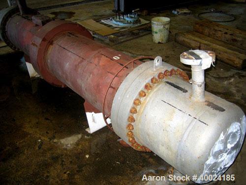 Used Doyle and Roth Shell and Tube Heat Exchanger, 420 Square Feet, Horizontal. Carbon steel shell rated FV/150 psi at 350 deg F, and –20 deg F at FV/150 psi. (268) 3/4" diameter x 8' long 316L stain...