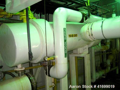 Used Doyle & Roth Heat Exchanger, 310 square feet. Hastelloy C276 tubes, tube sheets, and bonnets. (316) 3/4" diameter x 5' long tubes rated FV/100 psi at 350 deg F and -20 deg F at FV/100 psi. Carbo...