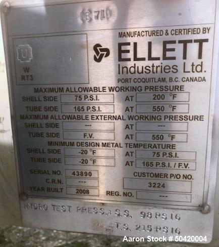 Used- Ellett Industries Shell & Tube Heat Exchanger
