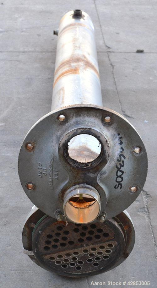 Used ITT Bell & Gossett 2 Pass U Tube Heat Exchanger, 49 Square Feet, Model SU86-2, Horizontal. Carbon steel shell rated 150 psi at –20 to 375 deg.f., (22) 3/4‘' diameter x 6' long SB 75 copper tubes...