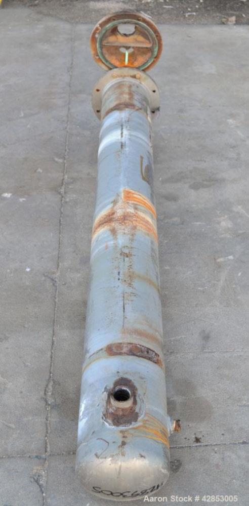 Used ITT Bell & Gossett 2 Pass U Tube Heat Exchanger, 49 Square Feet, Model SU86-2, Horizontal. Carbon steel shell rated 150 psi at –20 to 375 deg.f., (22) 3/4‘' diameter x 6' long SB 75 copper tubes...