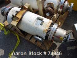 USED: Ketema single pass shell and tube heat exchanger, 39 square feet, size 8-A-36, Alloy 20 product contact areas, horizontal. Carbon steel shell rated 150 psi at 350 deg F, (72) 5/8" diameter x 3'...
