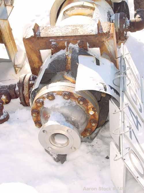 USED: Ketema single pass shell and tube heat exchanger, 39 square feet, size 8-A-36, Alloy 20 product contact areas, horizontal. Carbon steel shell rated 150 psi at 350 deg F; (72) 5/8" diameter x 3'...