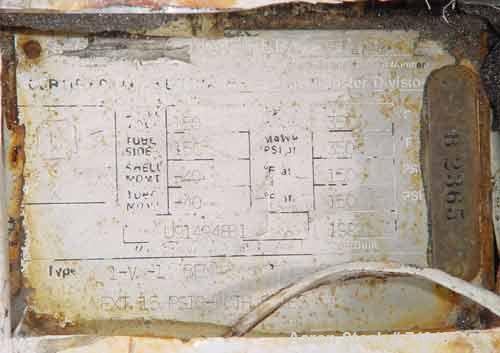 USED: Ketema single pass shell and tube heat exchanger, 39 square feet, size 8-A-36, Alloy 20 product contact areas, horizontal. Carbon steel shell rated 150 psi at 350 deg F; (72) 5/8" diameter x 3'...