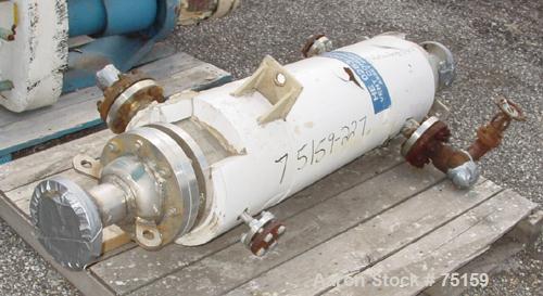 Used Ketema Single Pass Shell & Tube Heat Exchanger, 23 Square Feet, Size 6-B-48, Vertical. 304 Stainless steel shell rated 150 psi at 350 deg F. (30) 3/4" Diameter x 4' long Carpenter 20 tubes rated...