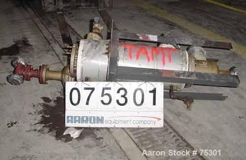 USED: Ketema single pass shell and tube heat exchanger, 36 square feet, size 8-B-42, vertical. Carbon steel shell rated 150 psi at 400 deg F. (53) 3/4" diameter x 3'6" long Carpenter 20 tubes rated 1...
