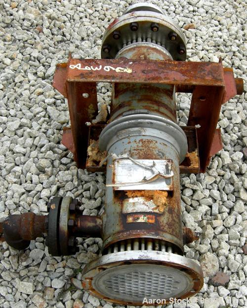 USED: Ketema Single Pass Shell and Tube Heat Exchanger, 39 square feet, size 8-A-36, horizontal. Carbon steel shell rated 150 psi at 350 deg F, (72) 5/8" diameter x 3' long Alloy 20 tubes rated 150 p...
