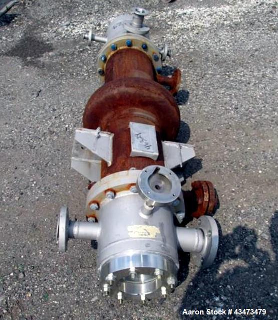 Used Ketema Heat Exchanger, 91 Square Feet. Hastelloy C276 tubes, tube sheets and bonnets with (78) .75" diameter x 6' long tubes rated 75 psi and full vacuum at 500 f, carbon steel shell rated rated...