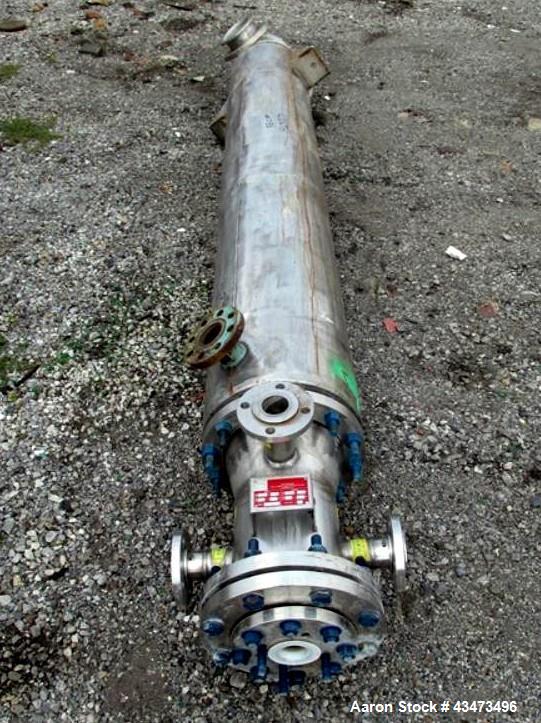 Used National Heat Transfer Shell & Tube Heat Exchanger, 150 Square Feet. Hastelloy C276 tubes and bonnets, 316L stainless steel tube sheets. (96) 0.75" Diameter x 96" long tubes rated 150 psi at 350...