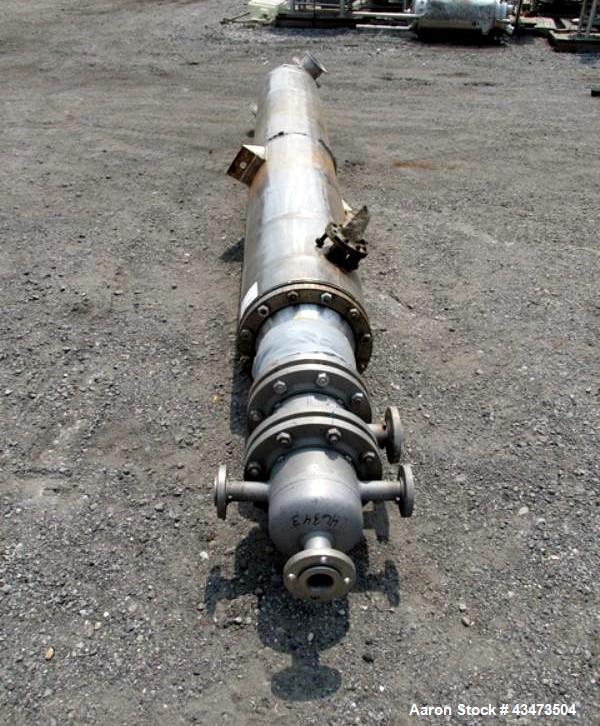 Used National Heat Transfer Shell & Tube Heat Exchanger, 269 Square Feet. Hastelloy C276 tubes and bonnets, 316L stainless steel tube sheets. (110) 0.75" Diameter x 150" long tubes rated 150 psi at 3...