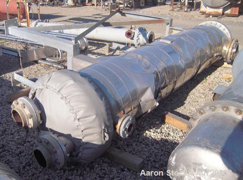 Used RAS Process Equipment 6 Pass Shell and Tube Heat Exchanger, 608 square feet, horizontal, type BEM 23-144. 316L stainless steel shell rated 50 psi/FV at 340 deg F. (258) 3/4" diameter x 12' long ...