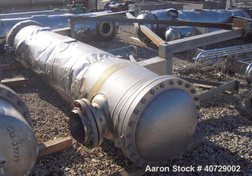Used RAS Process Equipment 6 Pass Shell and Tube Heat Exchanger, 608 square feet, horizontal, type BEM 23-144. 316L stainless steel shell rated 50 psi/FV at 340 deg F. (258) 3/4" diameter x 12' long ...