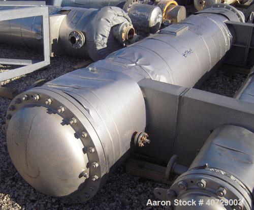 Used RAS Process Equipment 6 Pass Shell and Tube Heat Exchanger, 608 square feet, horizontal, type BEM 23-144. 316L stainless steel shell rated 50 psi/FV at 340 deg F. (258) 3/4" diameter x 12' long ...