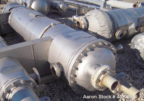 Used RAS Process Equipment 6 Pass Shell and Tube Heat Exchanger, 608 square feet, horizontal, type BEM 23-144. 316L stainless steel shell rated 50 psi/FV at 340 deg F. (258) 3/4" diameter x 12' long ...