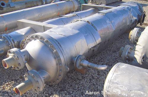 Used RAS Process Equipment 6 Pass Shell and Tube Heat Exchanger, 608 square feet, horizontal, type BEM 23-144. 316L stainless steel shell rated 50 psi/FV at 340 deg F. (258) 3/4" diameter x 12' long ...