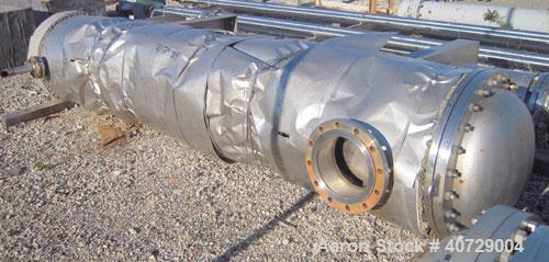 Used RAS Process Equipment 6 Pass Shell and Tube Heat Exchanger, 608 square feet, horizontal, type BEM 23-144. 316L stainless steel shell rated 50 psi/FV at 340 deg F. (258) 3/4'' diameter x 12' long...