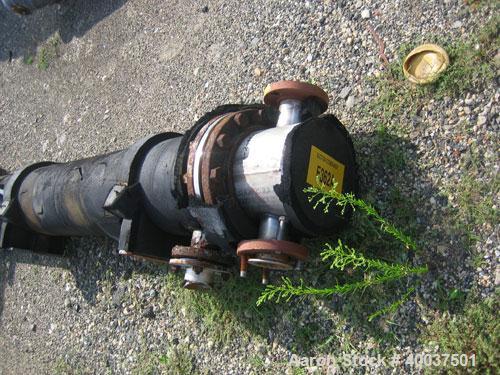 Used Bigelow National 2 Pass U Tube Heat Exchanger, 100 square feet, horizontal. Carbon steel shell rated 75 psi at 100 deg F, (64) 3/4'' diameter x 8' long Hastelloy C22 tubes rated 75 psi at 150 de...