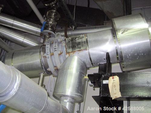 Used Pfaudler Single Pass Shell & Tube Heat Exchanger, 15.2 square feet, horizontal. Carbon steel shell rated 100 psi at -20 to 400 deg F. (26) 3/4'' Diameter x 3’ long Hastelloy B tubes rated 150/FV...